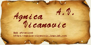 Agnica Vicanović vizit kartica
